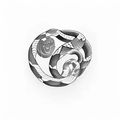 A Geometric Snake Design Forming The Shape Of The Word 'Family'