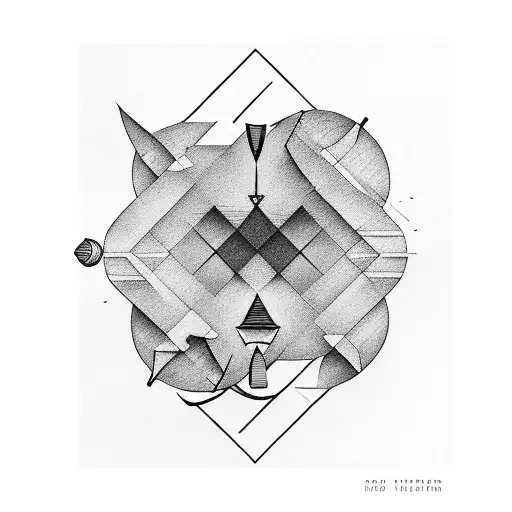 Geometric Style Guitar Frets On The Forearm