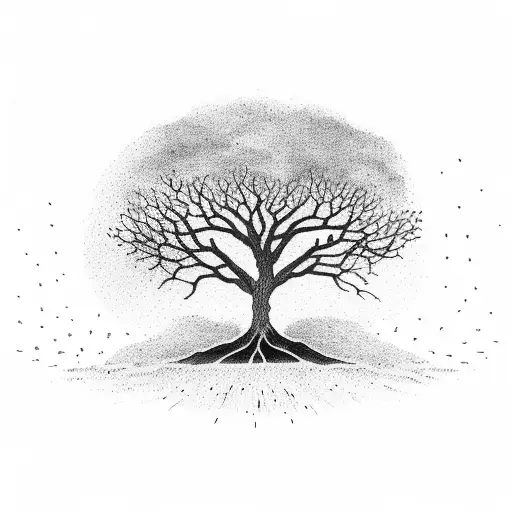 Tree With Its Roots On The Finger