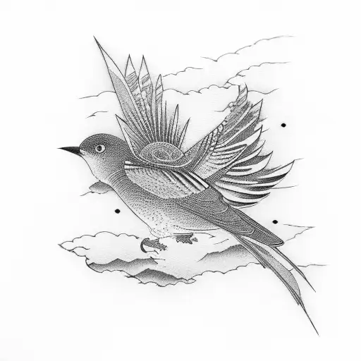 Japanese Birds Sunset Sky