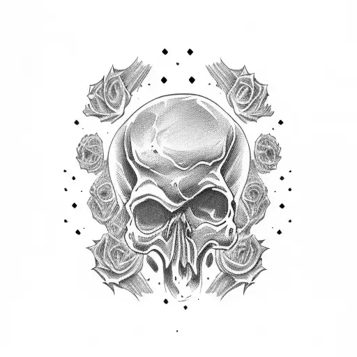 Skull Ripped In Two Parts