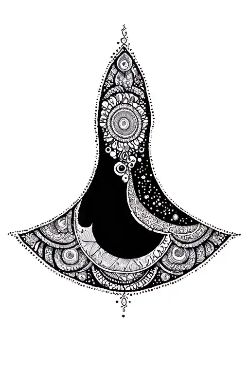 Mandala Moon Tattoo Design Inspired
