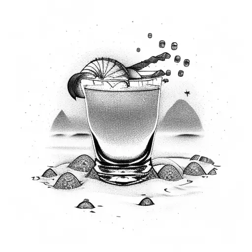 Cocktail With Beach Background