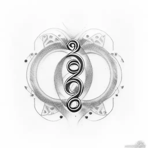 Create A Tattoo Design Inspired By The Number 730 With A Music Theme