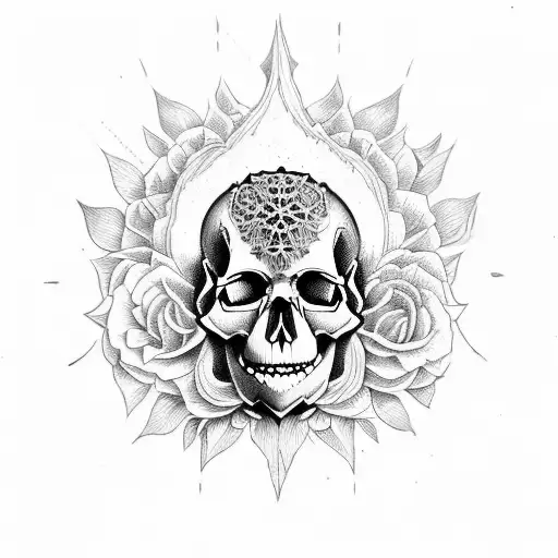 Empress Tarot Skull Floral