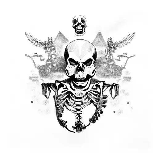 Half Skeleton Half Human Outlaw With Gun On A Stallion