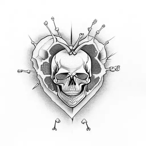 Skull Heart Heartbroken