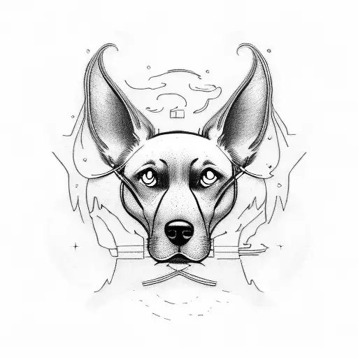 Dog Ears Out Line With Carti Written In Cursive