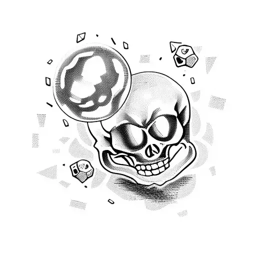 Funny Skeletons With A Flower Bouquet Under A Disco Ball During Party