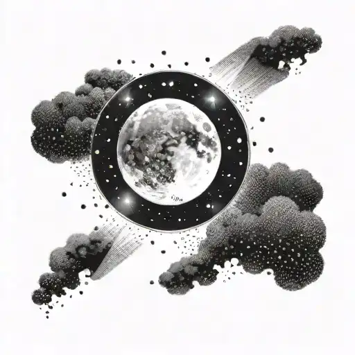 New Moon With Light Rays Being Drawn To It