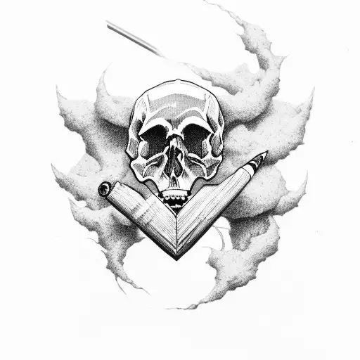 Skull With Smoke Shadow