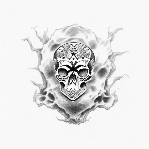 Skull With Smoke Shadow