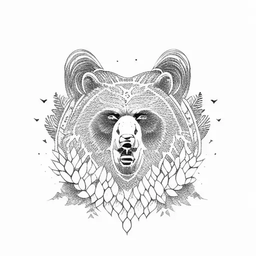 Field Forest Mountains Bear Eagle