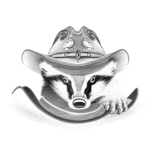 Badger With Cowboy Hat