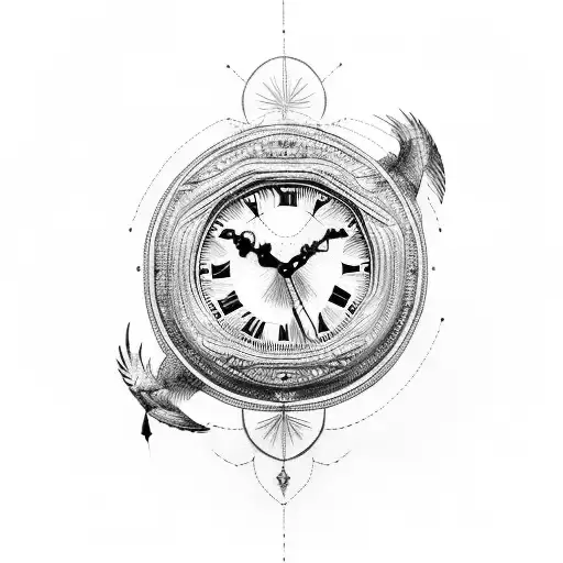Clock With Hawk
