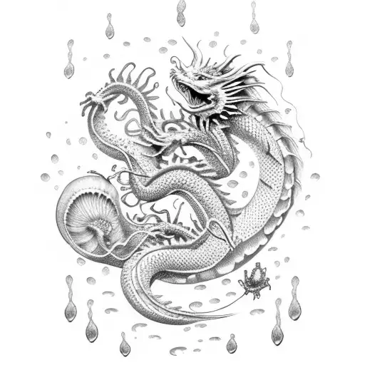 Dragon With Jellyfish