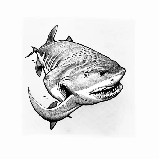 Shark Eating Money On Poker Table