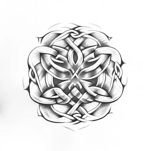 Celtic Knot Rose Vine Skull