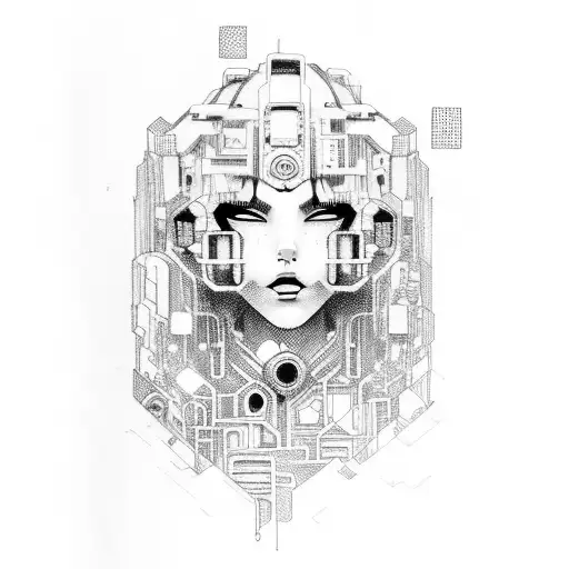 Cyberpunk Tokyo City With Woman