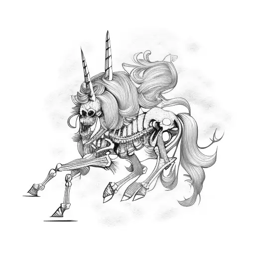 Half Skeleton Unicorn