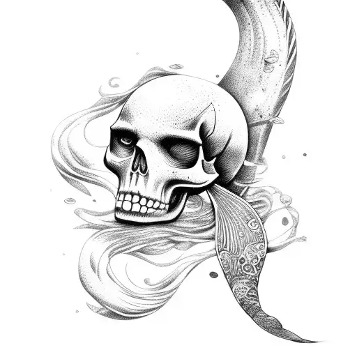 Mermaid With Skull