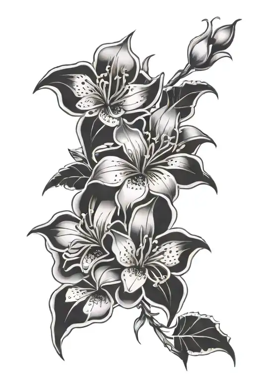 Slim Jungle Creeper Flowers All Round Gray And Black Grey Style