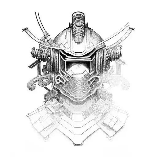 Futuristic Cyberpunk Samurai With Chrysanthemum Armor