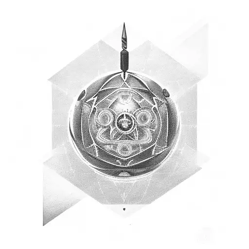 Unalome Symbol With Breathe Symbol Above