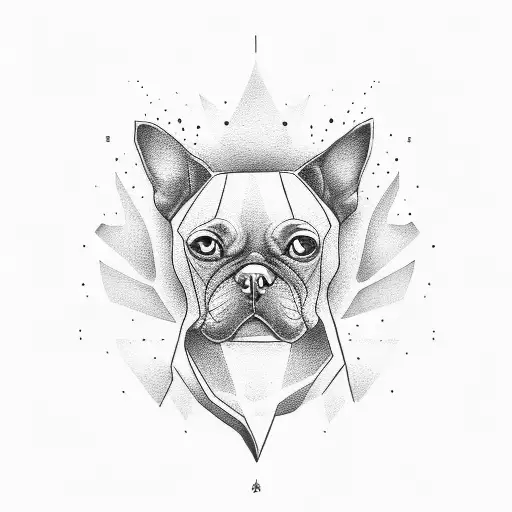 A Minimalist Tattoo Of A Dog Silhouette With The Word 'Family' Subtly Incorporated Into The Design