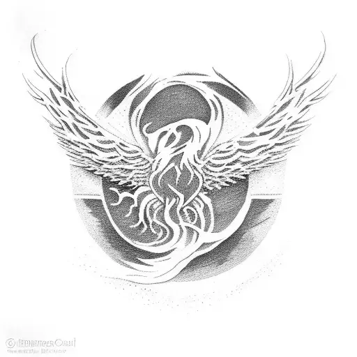 Phoenix Rise Up Of Volcano