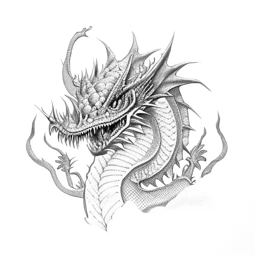 Pink Dragon With Magnolia Flowers Realism And Fantasy