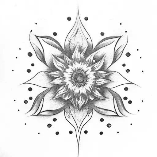 Leo Zodiac Sign With Sunflower