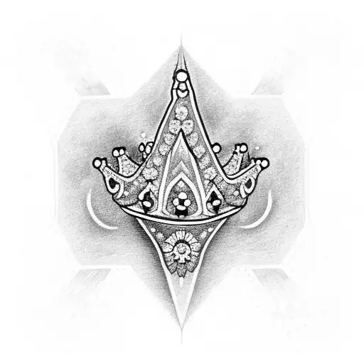 Diamond Hand Tattoo With Crown