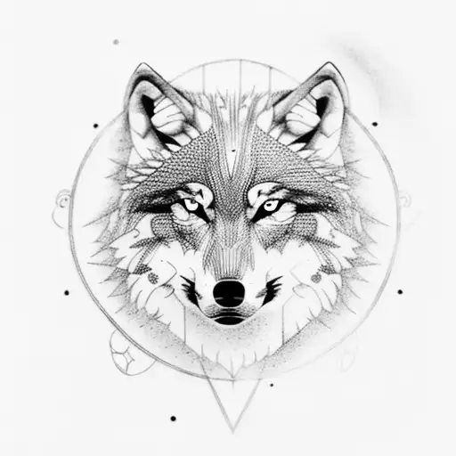 Wolf In A Forest Surrounded By Animals