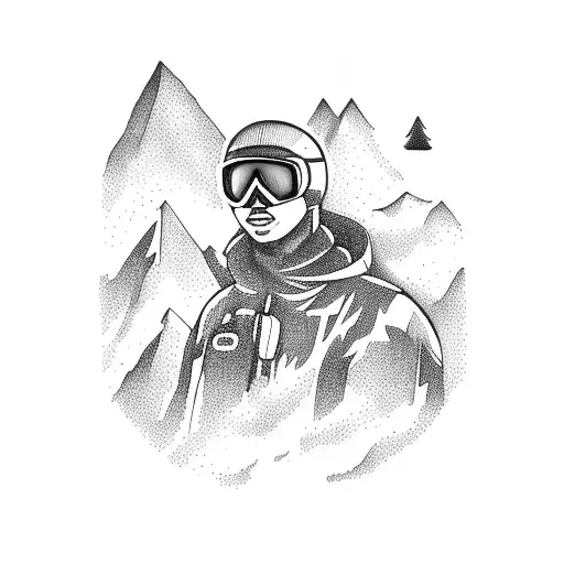 Ski Person With Alps In The Background