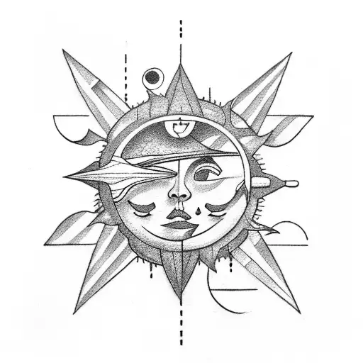 Sun And Moon With Arrow