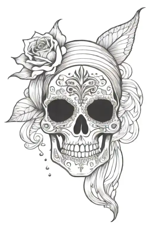 Pinup Girl Goth Skull