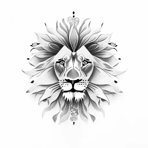 Lion With Flowers
