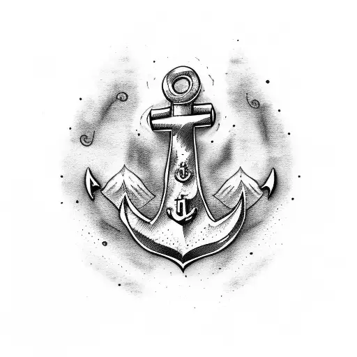Anchor With Waves