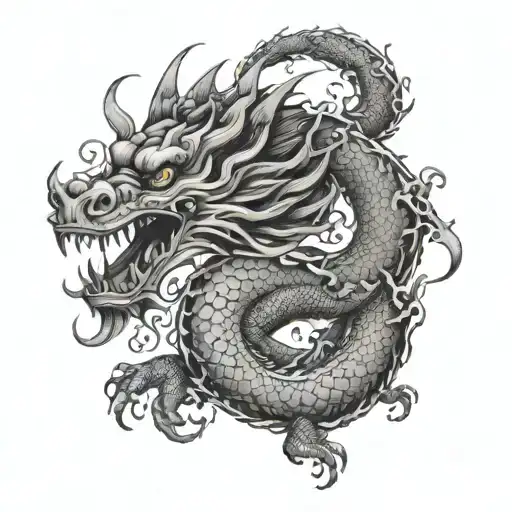 A Modern Twist On A Chinese Dragon Incorporating Elements Of Old School Design