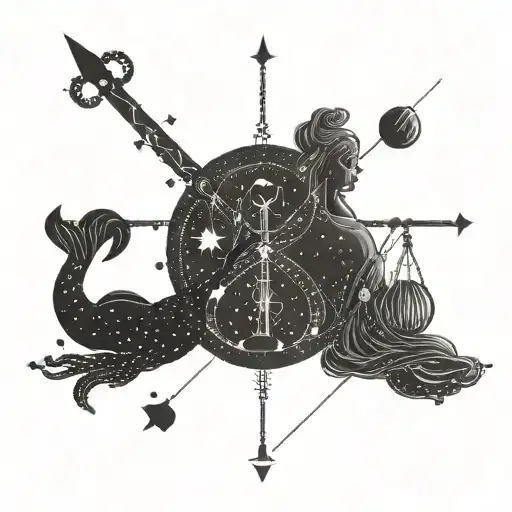 Pisces And Libra Zodiac With Symbol And Constellation