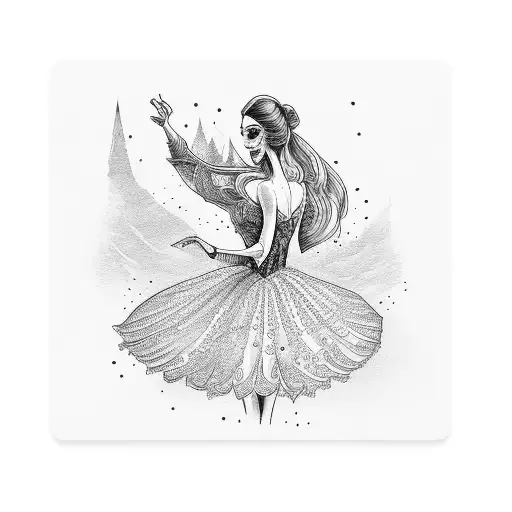 A Woman Holding A Kings Card In A Ballerina Dress