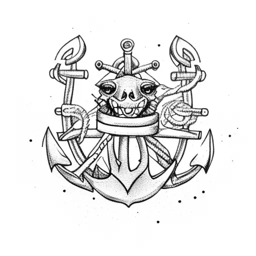 Anchor With Eye Nautical Background