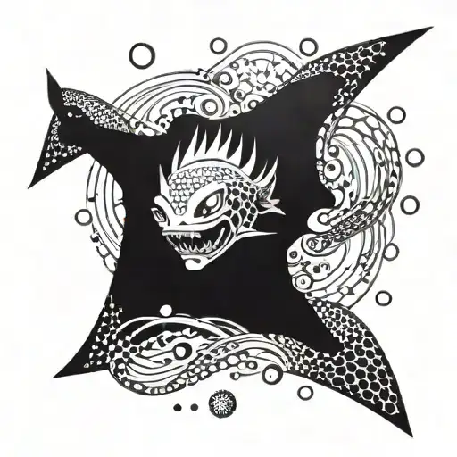 An Anime-inspired Fishman With Intricate Scale Patterns And Flowing Water Around Him