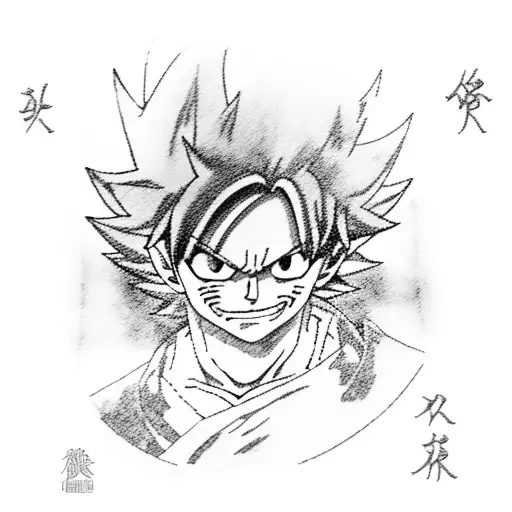 Happy From Fairy Tail Using Luffy's Hat And Dressed Like Goku On His Flying Cloud