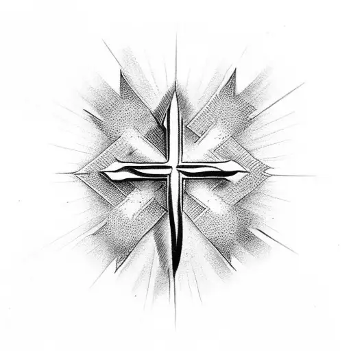 Christian Cross Made Of 2 Nails With A Dove
