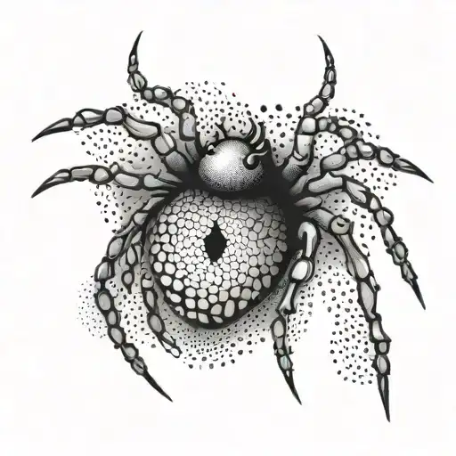 An Abstract Design Incorporating Spider Legs And Animal Eyes And Teeth Intertwined