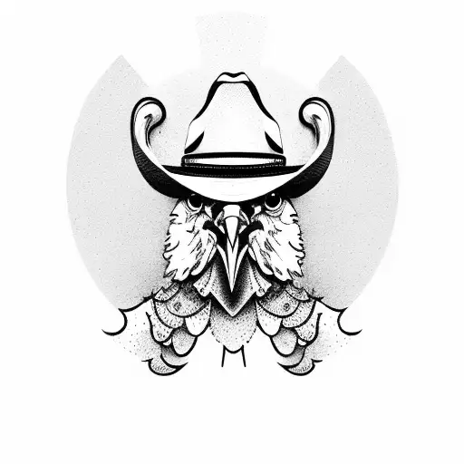 Chicken Wearing A Cowboy Hat