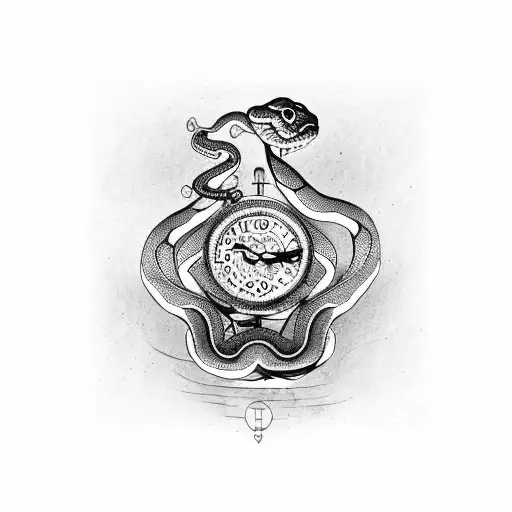 Snake With Clocks In The Background