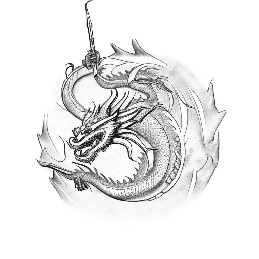Dragon With Flower